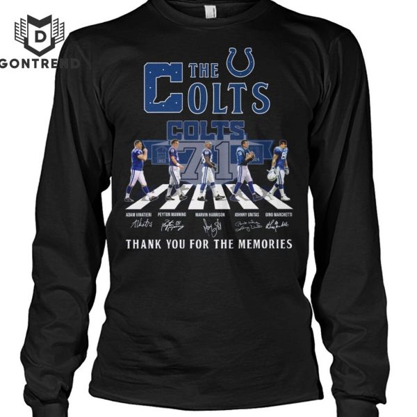 Indianapolis Colts 71 Years 1953-2024 Signature Thank You For The Memories Unisex T-Shirt