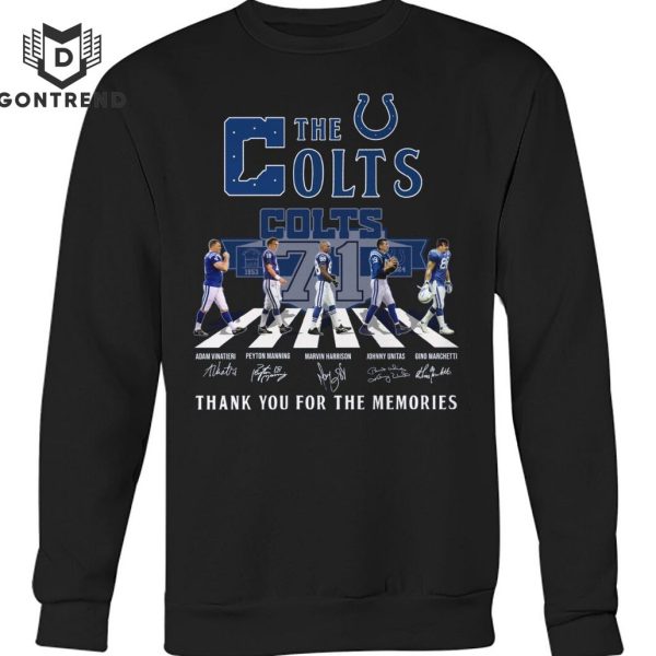 Indianapolis Colts 71 Years 1953-2024 Signature Thank You For The Memories Unisex T-Shirt