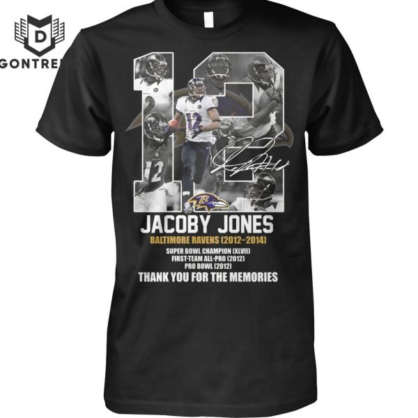 Jacoby Jones Baltimore Ravens 2012-2014 Signature Thank You For The Memories Unisex T-Shirt