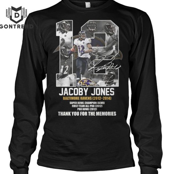 Jacoby Jones Baltimore Ravens 2012-2014 Signature Thank You For The Memories Unisex T-Shirt