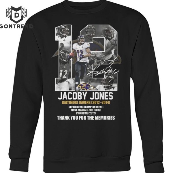 Jacoby Jones Baltimore Ravens 2012-2014 Signature Thank You For The Memories Unisex T-Shirt