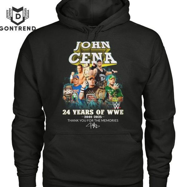 John Cena 24 Years Of WWE 2001-2025 Thank You For The Memories Signature Unisex T-Shirt