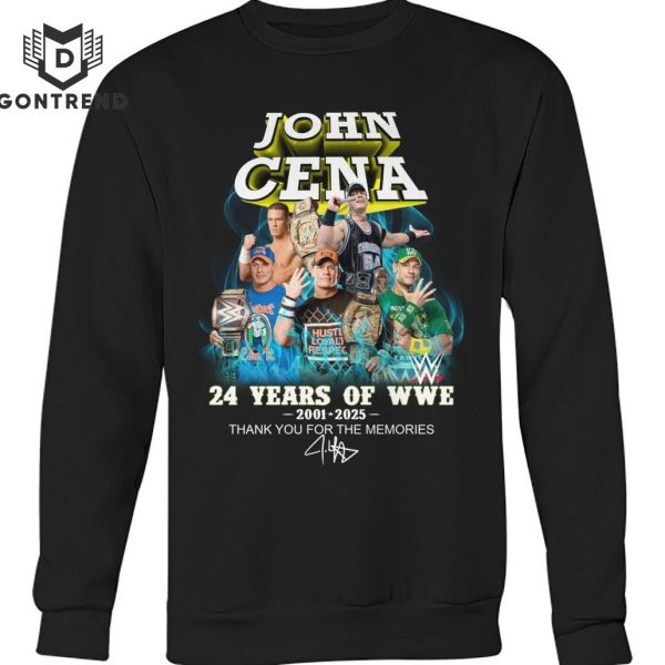 John Cena 24 Years Of WWE 2001-2025 Thank You For The Memories Signature Unisex T-Shirt