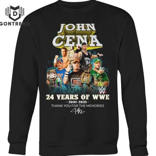 John Cena 24 Years Of WWE 2001-2025 Thank You For The Memories Signature Unisex T-Shirt