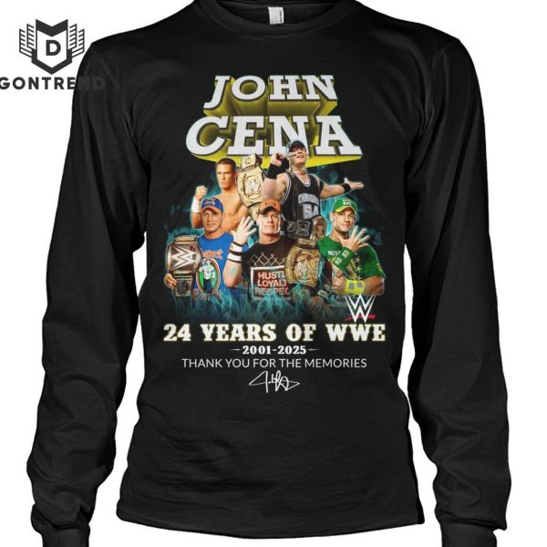 John Cena 24 Years Of WWE 2001-2025 Thank You For The Memories Signature Unisex T-Shirt