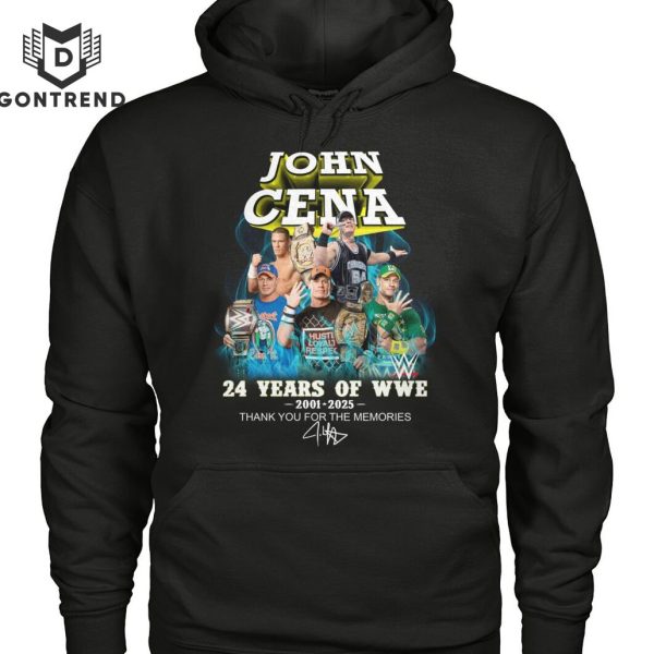 John Cena 24 Years Of WWE 2001-2025 Thank You For The Memories Signature Unisex T-Shirt