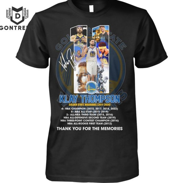 Klay Thompson Golden State Warriors 2011-2024 Thank You For The Memories Signature Unisex T-Shirt