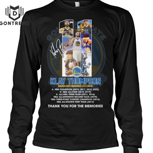 Klay Thompson Golden State Warriors 2011-2024 Thank You For The Memories Signature Unisex T-Shirt