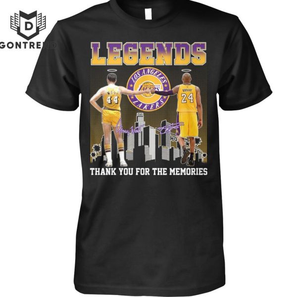 Los Angeles laker Jerry West x Kobe Bryant Signature Legends Thank You For The Memories Unisex T-Shirt