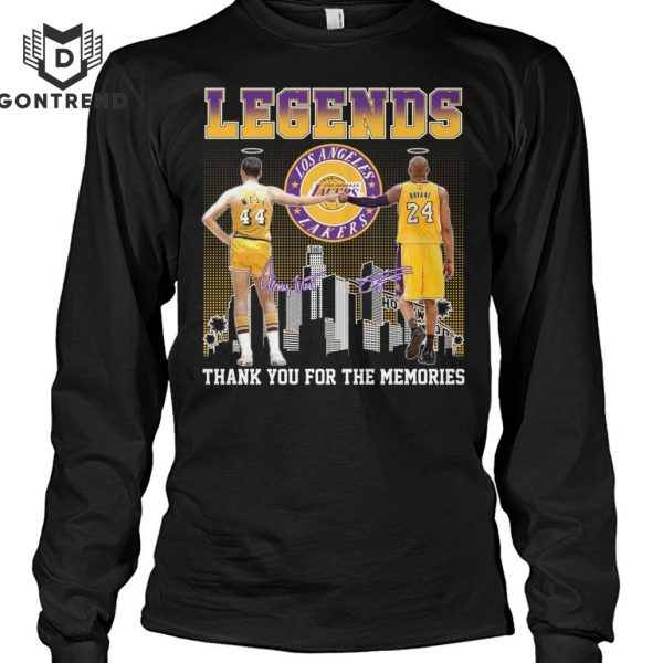 Los Angeles laker Jerry West x Kobe Bryant Signature Legends Thank You For The Memories Unisex T-Shirt