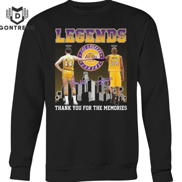 Los Angeles laker Jerry West x Kobe Bryant Signature Legends Thank You For The Memories Unisex T-Shirt