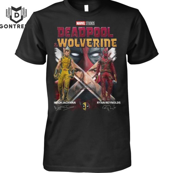 Marvel Studios Deadpool And Wolverine Hugh Jackman – Ryan Reynolds Signature Unisex T-Shirt