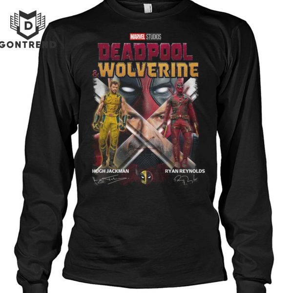 Marvel Studios Deadpool And Wolverine Hugh Jackman – Ryan Reynolds Signature Unisex T-Shirt