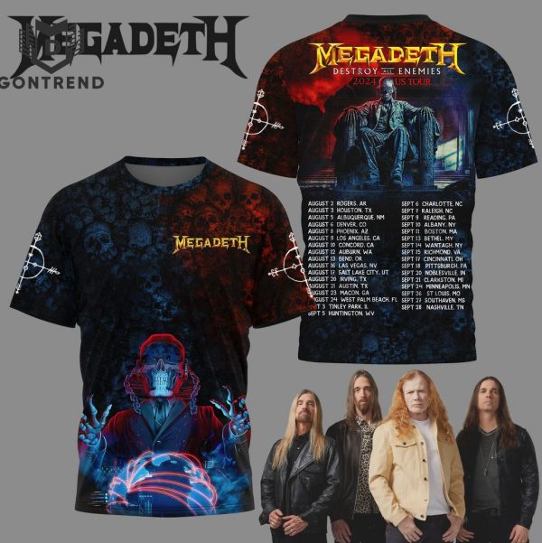 Megadeth Destroy All Enemies 2024 Us Tour 3D T-Shirt