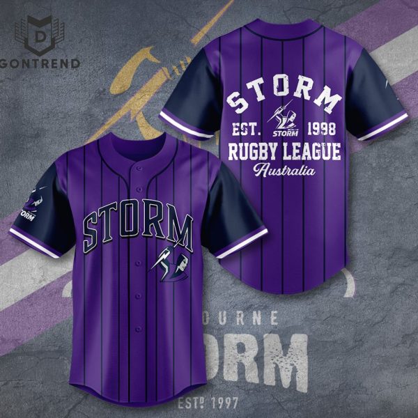 Melbourne Storm Rugby League Australia Baseball Jersey