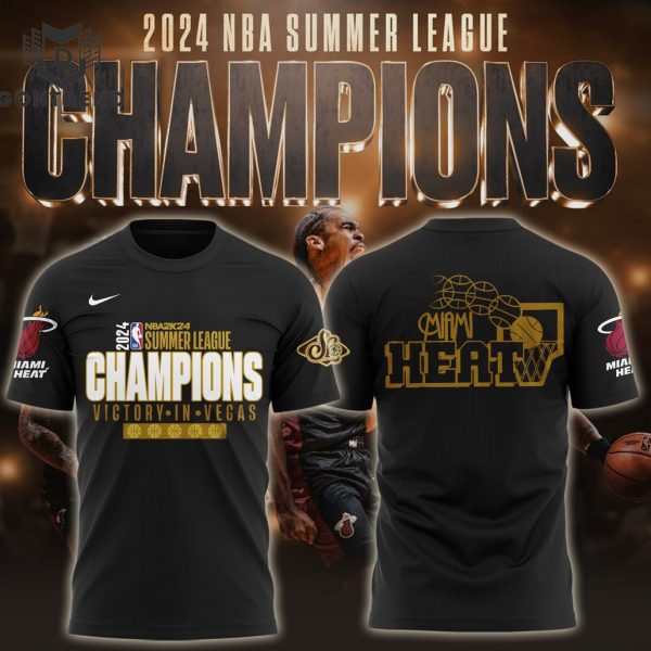 Miami Heat 2024 NBA2K25 Summer League Champions 3D T-Shirt