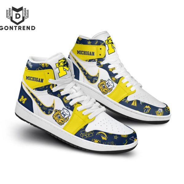 Michigan Wolverines Logo Air Jordan 1 High Top