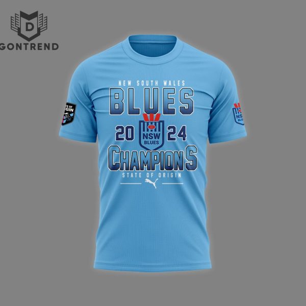 New South Wales Blues State Of Origin Champions 2024 3D T-Shirt