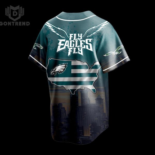 NFL 2024 Philadelphia Eagles Football Bleed Green Baseball Jersey