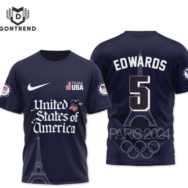 Olympic Paris 2024 United States Of America Team 3D T-Shirt – Blue