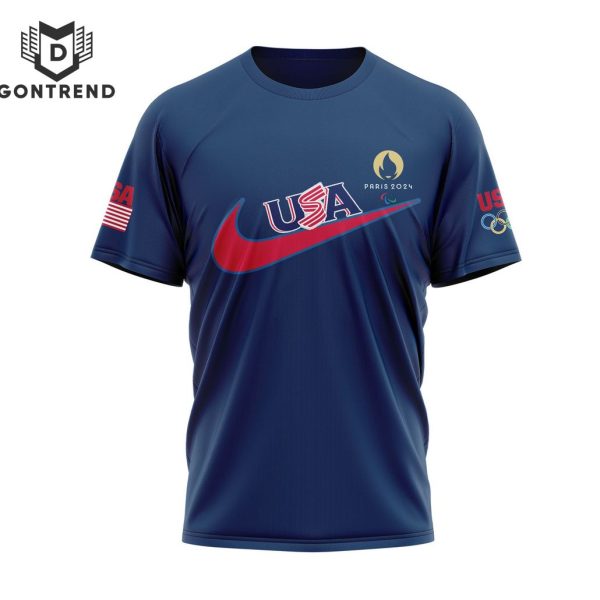 Paris Olympic 2024 Team USA 3D T-Shirt – Blue