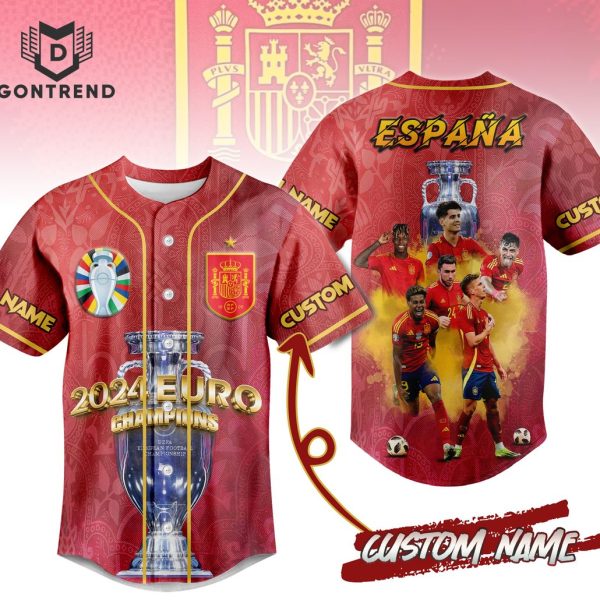 Personalized 2024 UEFA Euro Champions Spain Baseball Jersey