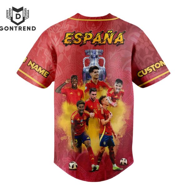 Personalized 2024 UEFA Euro Champions Spain Baseball Jersey