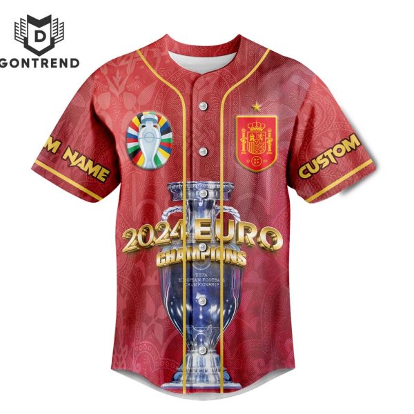 Personalized 2024 UEFA Euro Champions Spain Baseball Jersey