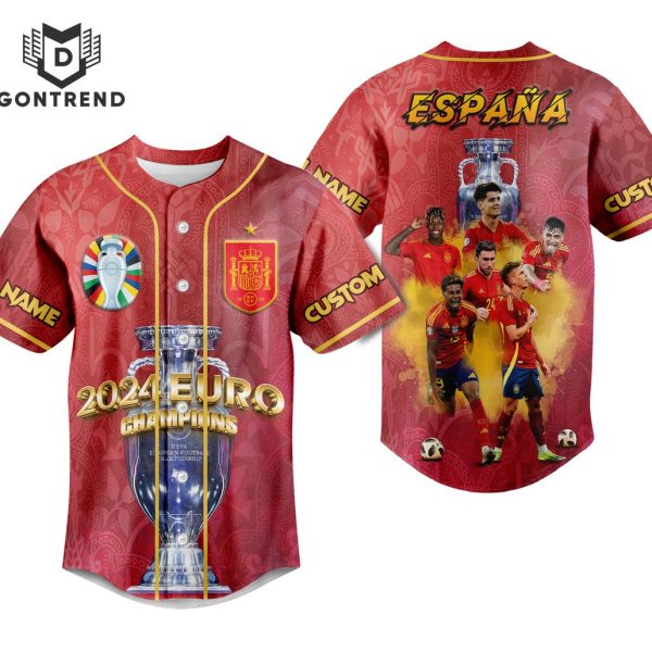 Personalized 2024 UEFA Euro Champions Spain Baseball Jersey