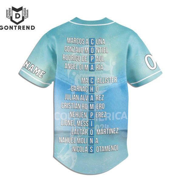 Personalized Argentine Copa America USA 2024 Baseball Jersey