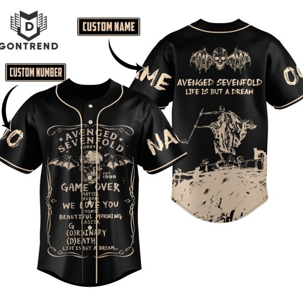 Personalized Avenged Sevenfold Life Is But A Dream Baseball Jersey