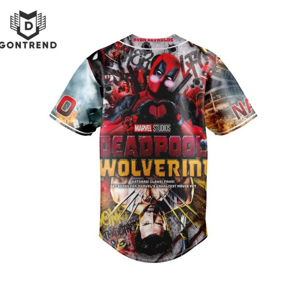 Personalized Deadpool & Wolverine Katanas Claws Paws – Get ready For Marvel Gnarliest Movie Yet Baseball Jersey