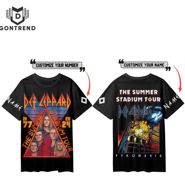 Personalized Def Leppard The Summer Stadium Tour 1977-2024 3D T-Shirt