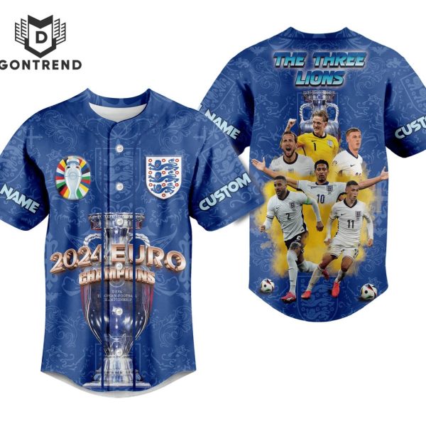 Personalized England Euro 2024 Champions The Three Lions Baseball Jersey