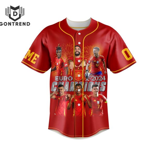 Personalized Euro 2024 Champions Spain UEFA European Football Championship Baseball Jersey