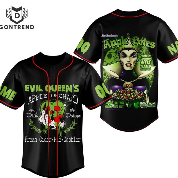 Personalized Evil Queen Apple Bites Baseball Jersey