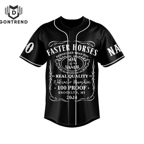 Personalized Faster Horses Rednecker Than You Baseball Jersey