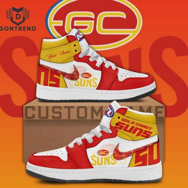 Personalized Gold Coast Suns – AFL Air Jordan 1 High Top