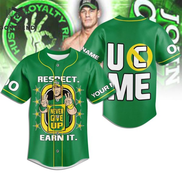 Personalized John Cena Respect Earn It – Never Give Up Baseball Jersey