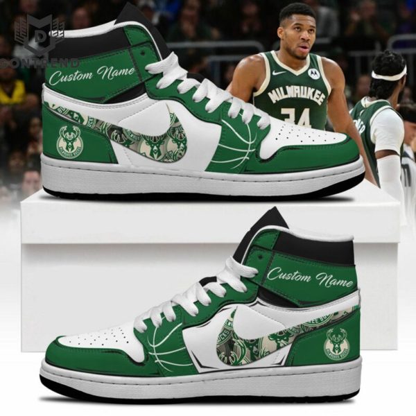 Personalized Milwaukee Bucks  NBA Air Jordan 1 High Top