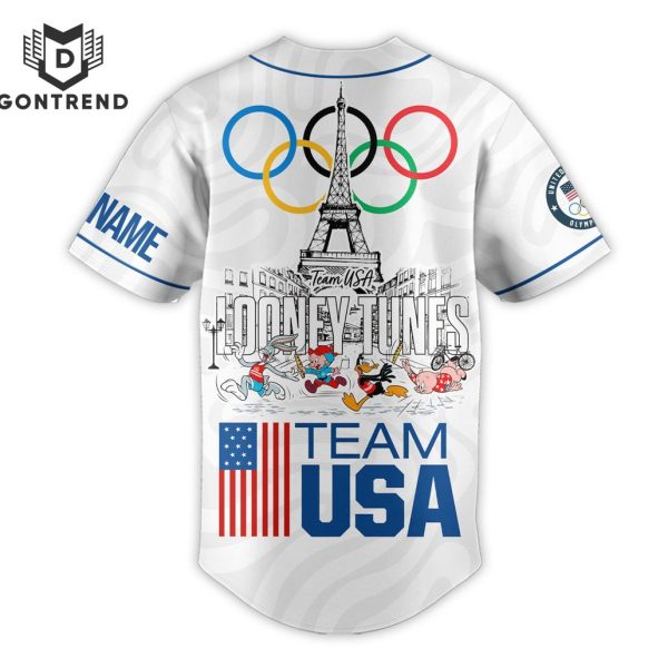 Personalized Olympic 2024 USA Team Looney Tunes Baseball Jersey
