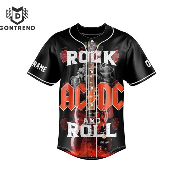 Personalized Rock And Roll AC DC Baseball Jersey