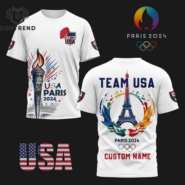 Personalized Team USA Paris Olympics 2024 3D T-Shirt