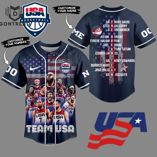Personalized The Dream Team USA Basketball Olympic 2024 Baseball Jersey