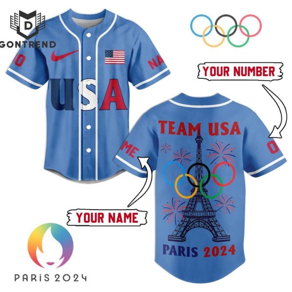 Personalized USA Team 2024 Olympic Paris Baseball Jersey