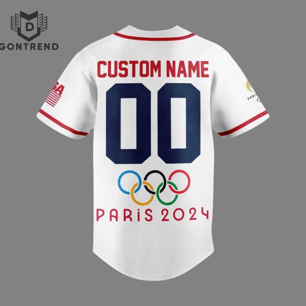 Personalized USA Team Olympic 2024 Summer Games Baseball Jersey