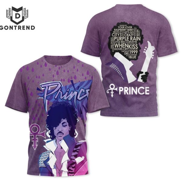 Prince Purple Rain Design 3D T-Shirt