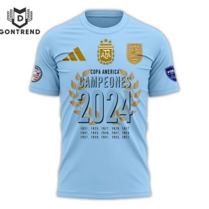 2024 Campeones Conmebol Copa America Seleccion Argentina 3D T-Shirt