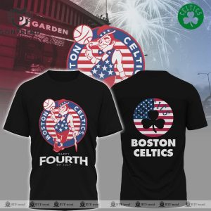 Happy Independence Day ? Boston Celtics 2024 NBA  3D T-Shirt – Black