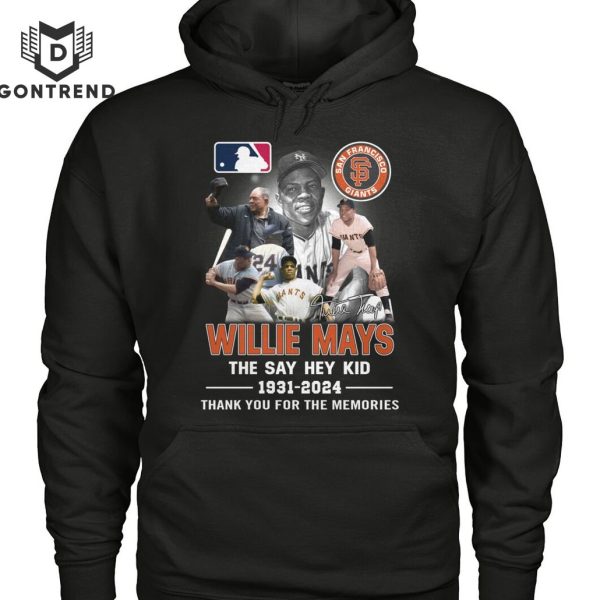 San Francisco Giants Willie Mays The Say Hey Kid 1931-2024 Signature Thank You For The Memories Unisex T-Shirt